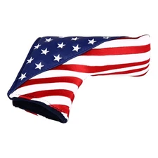 USA Stars and Stripes Emboridery Golf Blade Putter Head Cover Magnetic Closure