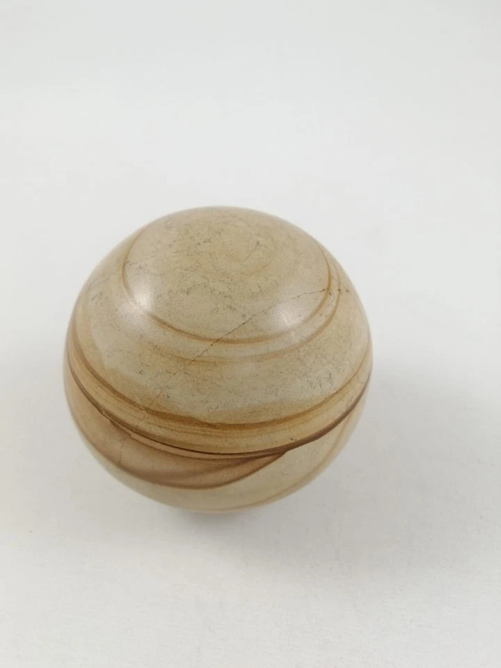 Elegante bola de mármol beige y marrón increíble acento decorativo Foto 4 de 4