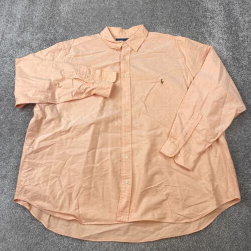 Ralph Lauren Classic Fit Button-Up Shirt Men's Big Size 2XB Orange Long Sleeve - Picture 1 of 8