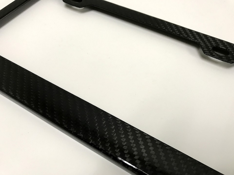 Porsche Carbon Fiber License Plate Frame Real Carbon Fiber Glossy Blank License Plate - Handmade, Universal Fit, 90-Day Warranty Smoke License Plate Protector - Foto 6