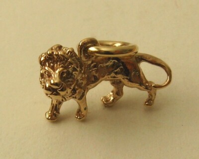 GENUINE SOLID 9ct 9K YELLOW GOLD 3D LEO ZODIAC SIGN KING LION Charm Pendant  