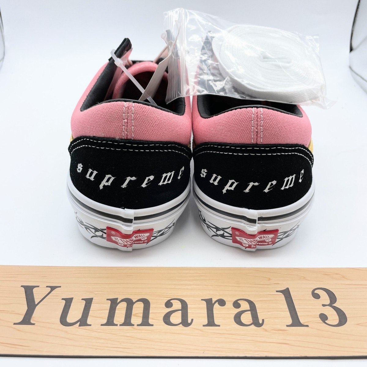 【美品】Supreme®/Vans® Old Skool US10.5 Supreme × Vans Old Skool Pink Blue Green 3colors VN0A5KRX