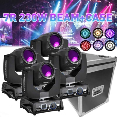 230W 7R Beam Zoom Sharpy 24Prism DMX Stage Lighting Moving Head Light Disco&Case