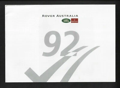 ROVER AUSTRALIA LAND ROVER DISCOVERY & RANGE ROVER 4 PAGE BROCHURE 09/91 - image 1 of 4