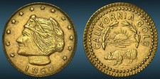 EX RARE 1860 Crude California Fractional Gold $1 / Patriot / 2-3 Known R8+