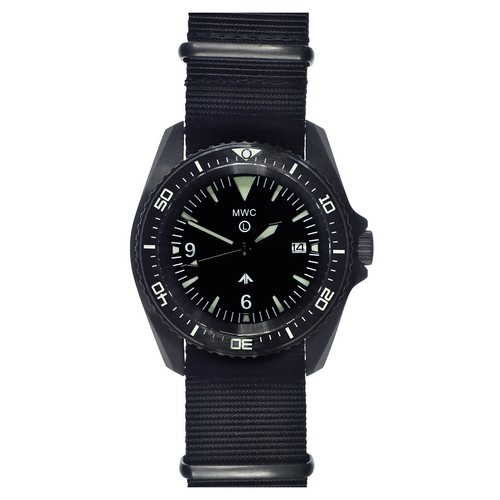 Montre Plongeur MWC Automatic 300m PVD Noir, Boîtier Acier, Bracelet NATO, Saphir - Neuf Avec étiquettes