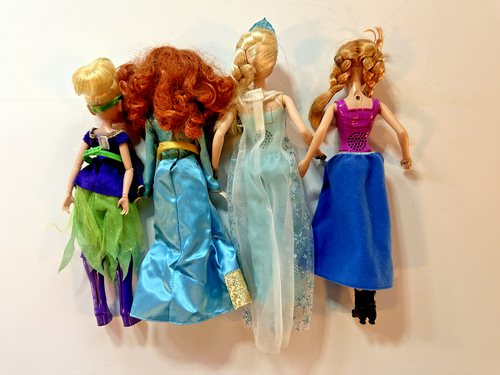 Disney 12” Doll Lot Anna Elsa Magnetic Tinker Bell Merida Dresses Shoes - Picture 3 of 11