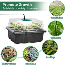 Plant Growing Tray with Grow Light - Seed Starting Flower Pot Nursery Tray Kit