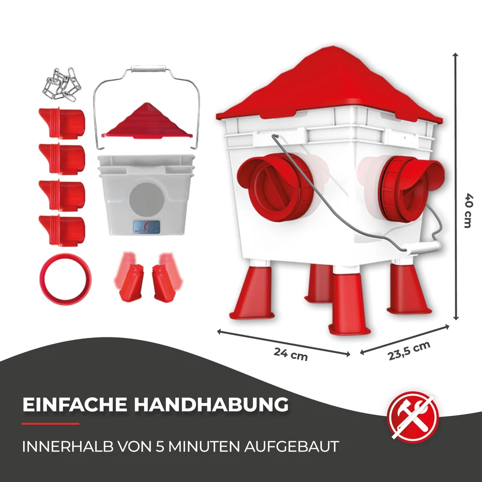 Futterautomat für Hühner (4 Anschlüsse) "MAX" 8 Liter - Bild 2 von 4