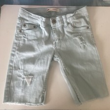 Levi  s Girl  s Youth Denim Distressed 511 Slim Bermuda Shorts Size 12 REG