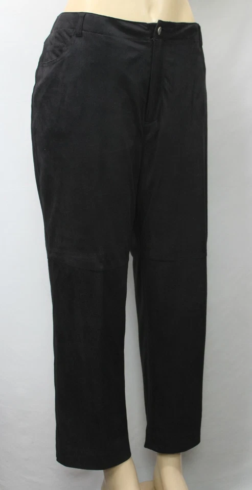 Pantalones para mujer Marisa Christina imitación gamuza negros talla 14 Foto 2 de 4