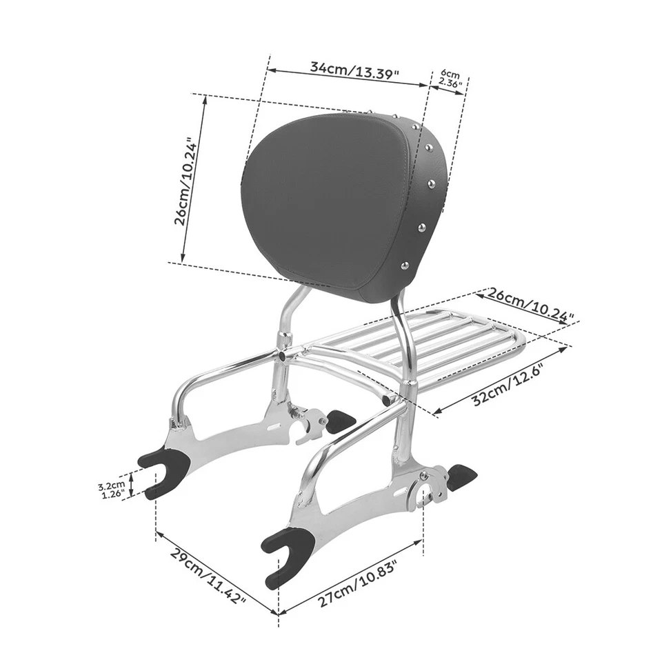 Backrest Sissy Bar Rack & Mount Spools Fit For Indian Springfield 2016-2025 2023 - Изображение 4 из 4