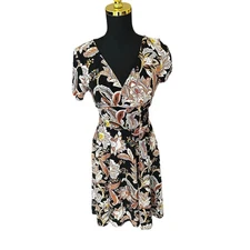 Unique Vintage Womens Floral Flowy Shift Dress Size 2