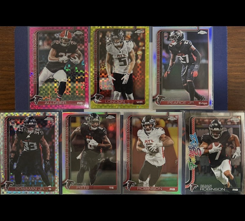 NFL Football Atlanta Falcons 25 Topps Chrome 7 Card Mix Lot MINT