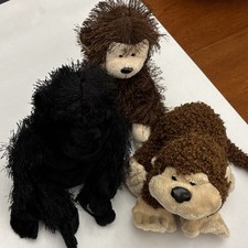 GANZ Webkinz Gorilla and Monkey Plush Lot - Set of 3 Stuffed Animals