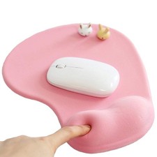 Office Mousepad with Gel Wrist Support - Ergonomic 9L x 7.5W inches, 01Pink