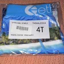 Ethika Staple Boys Boxer Brief 4T Beach Print Multicolor Polyester Spandex