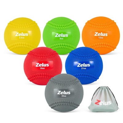 ZELUS Weighted Baseball Set with Seams for Hitting Pitching, Plyometric Baseb...