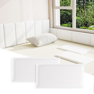 3D Wall Padding for Kids - 12 Self-Adhesive White Panels, Anti-Collision Safety