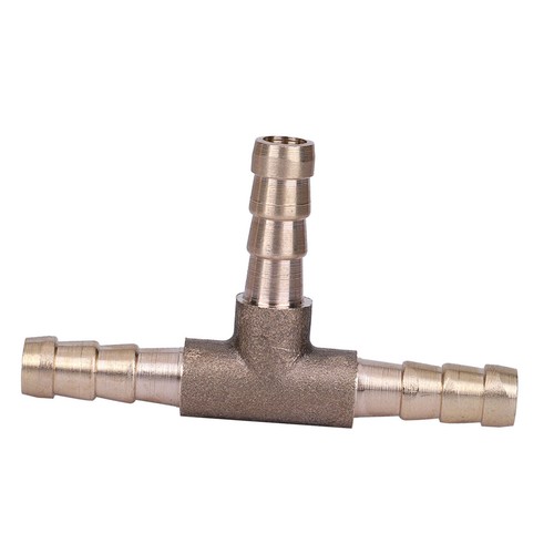 Solid Brass 3-Way Hose Barb Tee Fitting - Reducer Size 3/4" X 3/4 - Foto 4