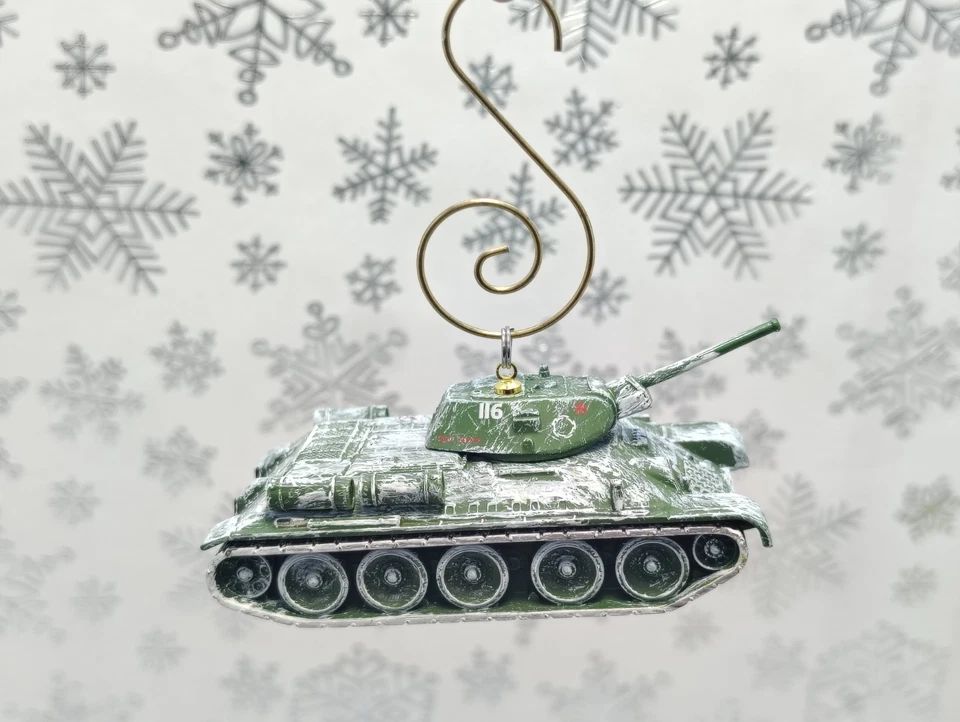 Enfeite de Natal personalizado tanque soviético T34/76 8º exército batalha pela guerra de Stalingrado - Imagem 2 de 4