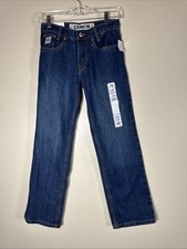Cinch Western Denim Jeans Boys White Label Dark Stonewash 12R Adjustable New