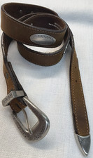 Handcrafted Sonora Mexico Concho Belt Brown Leather Rodeo Western SZ 36 Cowgirl