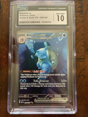 Pokemon Blastoise EX 200/165 S&V 151 Sir English  CGC 10 2023 Gem Mint