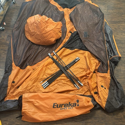 #ad Eureka Apex 2XT 2 Person Backpacking Tent with Carry Bag Orange EUC $85.50