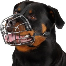 Rottweiler Dog Muzzle Adjustable Durable Metal Wire Basket for Large Dogs Americ