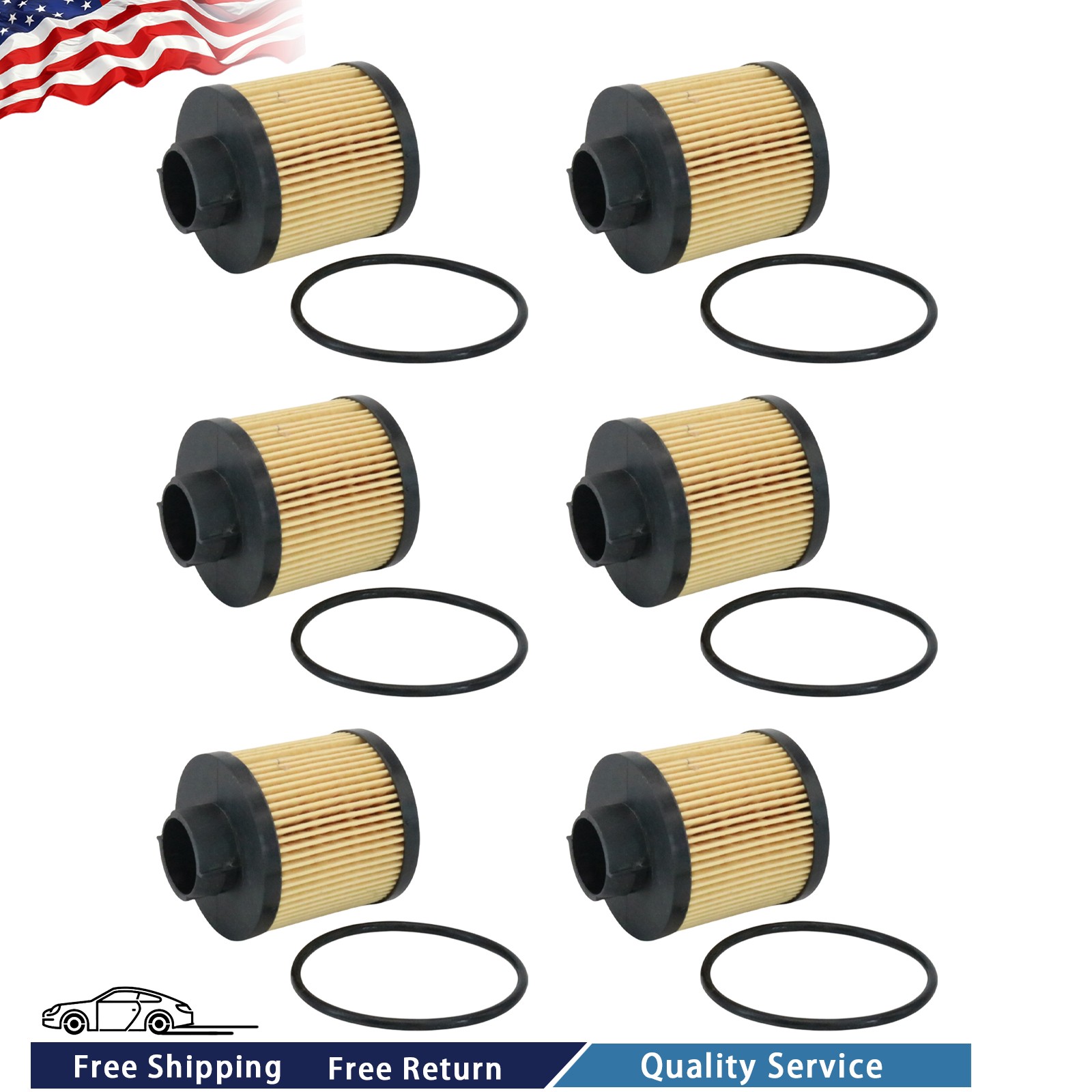 6X Oil Filter 07L115561C For 2004-2008 Lamborghini Gallardo USA