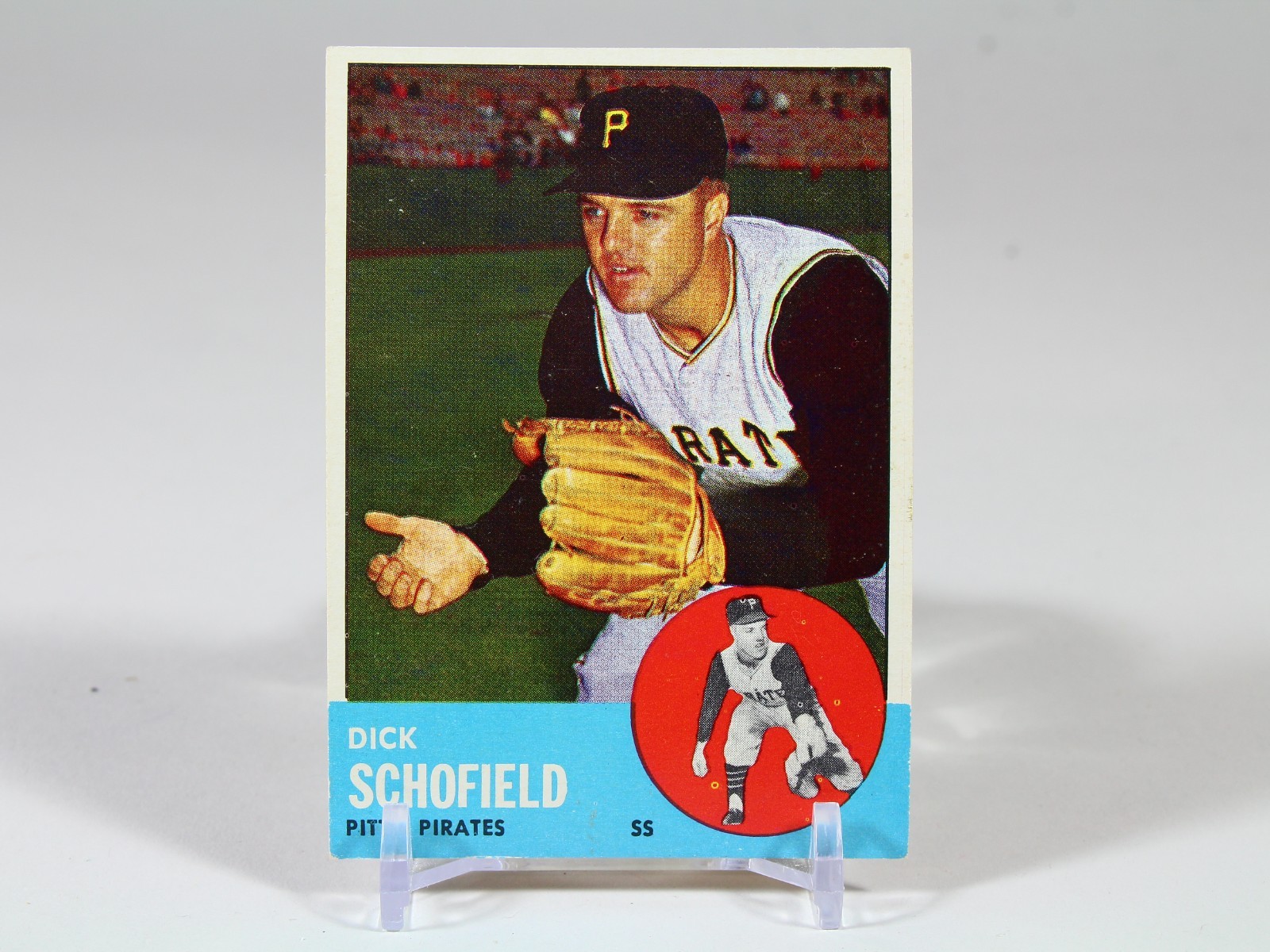 1963 Topps #34 Dick Schofield baseball card. Pittsburgh Pirates. EX