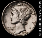 1943 Silver Mercury Dime - Scarce  Better Date  No Reserve  #L4714