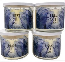 Lot 4 Bath & Body Works Fresh Cut Lilacs 3-Wick Candle Floral Spring 14.5 oz NEW