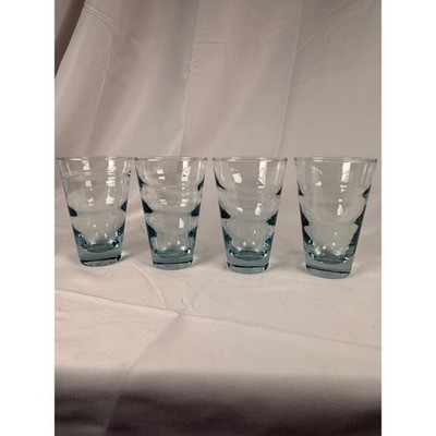 Set of 4 Vintage Libbey Aqua Saturn Optic Ripple Cooler Glasses | MCM