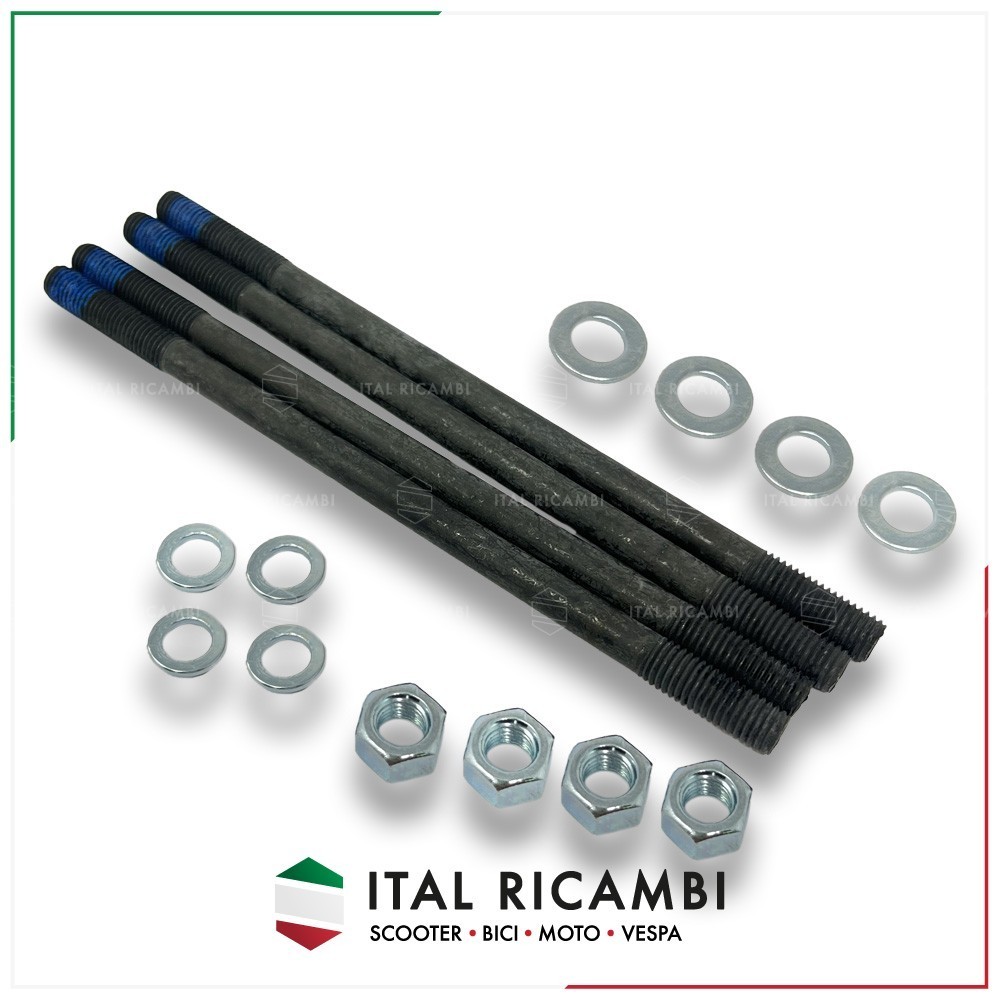 KIT 4 PRIGIONIERO PRIGIONIERI DADI CILINDRO MOTORE VESPA 50 SPECIAL R L N 125 ET