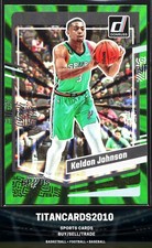 Keldon Johnson 2023-24 Panini Donruss Green Laser Holo San Antonio Spurs #50