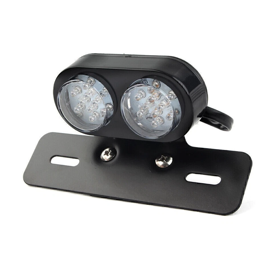 Luz trasera LED para motocicleta con soporte de montaje de matrícula para marca Cafe Racer Foto 3 de 4