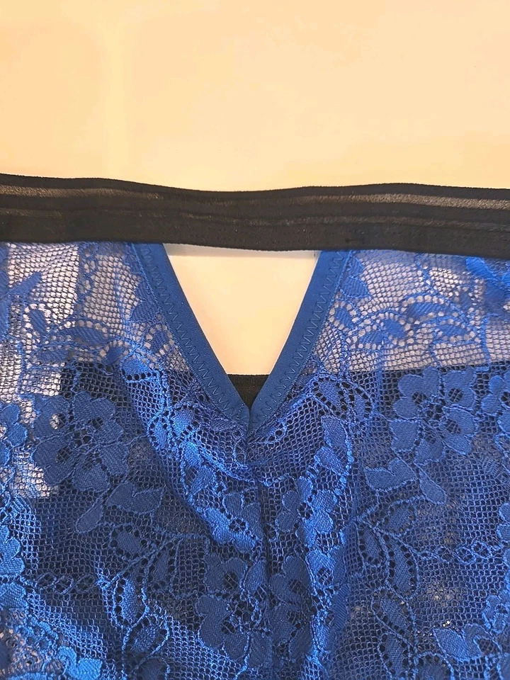 Calzoncillos Freya Offbeat Talla S Azul Encaje Llave Agujero Trasero Calzoncillos Nuevos con Etiquetas Foto 3 de 4