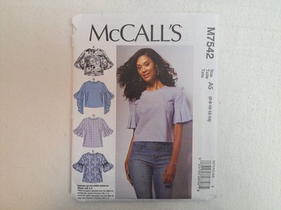 McCall's Pattern - Misses' Semi-Fitted Tops; 5 Styles (6-14) #M7542 - Uncut