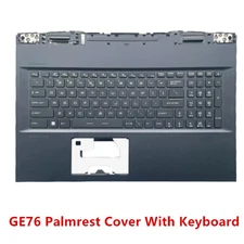 For MSI Ge76 Upper Top Case Palmrest Blue Cover Keyboard Colorful Backlit US