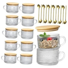 LANDNEOO 12pcs Set Irish Coffee Glasses, Vintage Coffee Mugs, Overnight 12 Pack