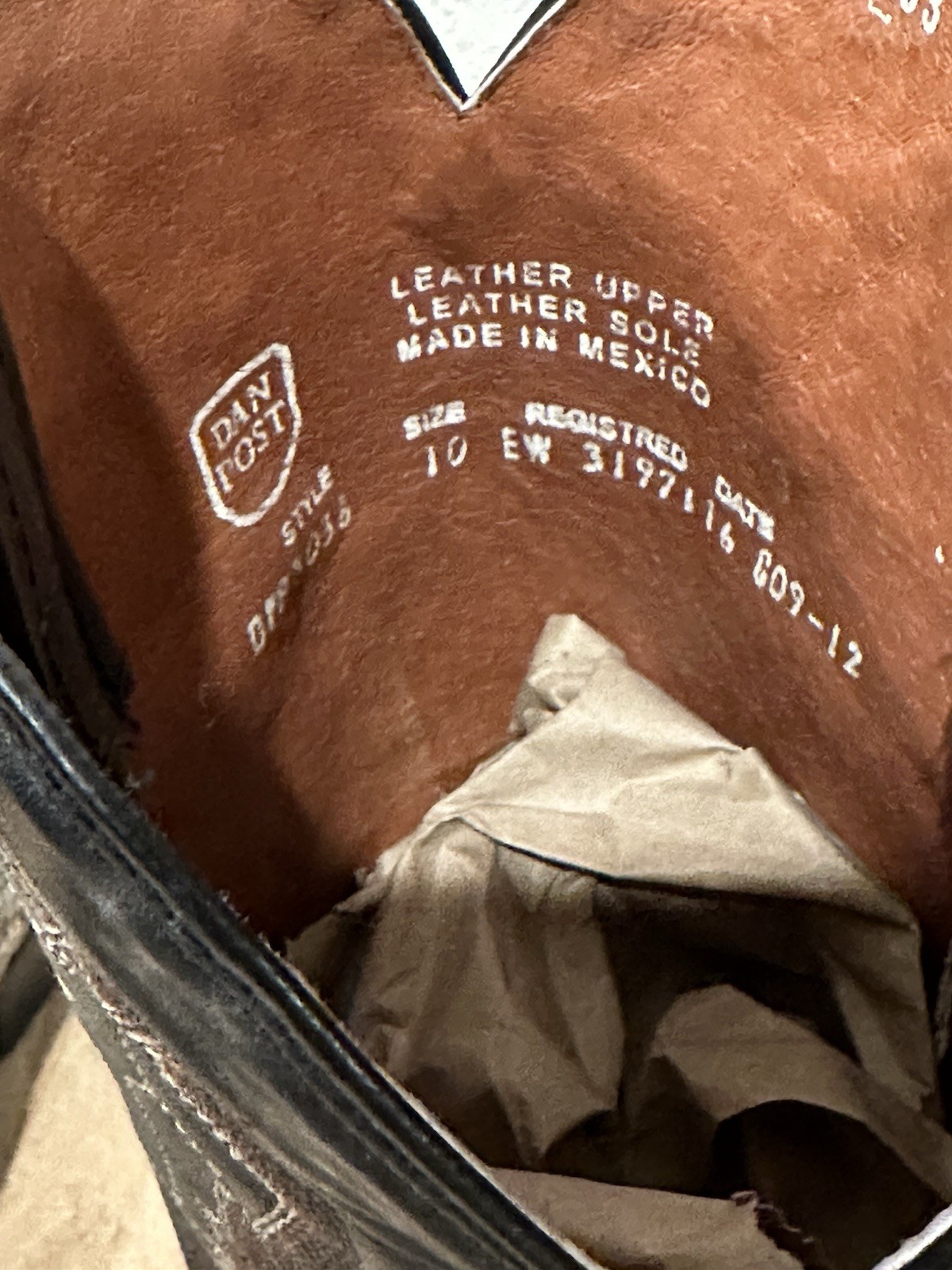 Vintage Dan Post Men's 10 EW Python Snakeskin Wes… - image 10