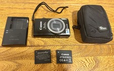 Canon PowerShot ELPH 340 HS Black Digital Camera, 2 Batteries, Case, Charger.