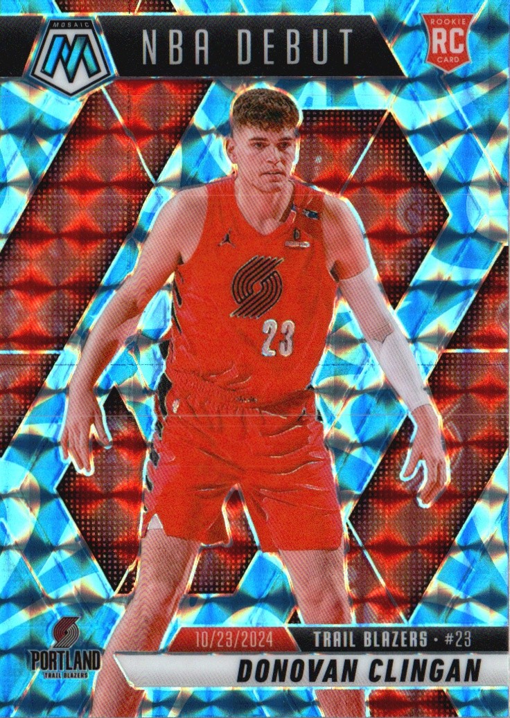 2024-25 Panini Mosaic #261 Donovan Clingan Reactive Blue Mosaic