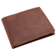 Genuine Leather Bifold Mens Credit Card RFID Blocking Minimalist Slim Wallet