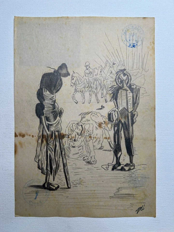 Salvador Dali Zeichnung auf Papier (Handmade) signiert und gestempelt Mischte... - Bild 1 von 4
