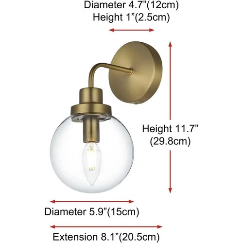 Living District LD7031W8SG Hanson Bathroom Vanity Light Satin Gold - Picture 7 of 8