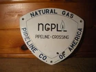 Vintage Enamel PIPELINE CROSSING Sign