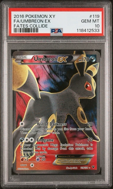 PSA 10 Umbreon EX Full Art 119/124 Pokemon 2016 XY Fates Collide